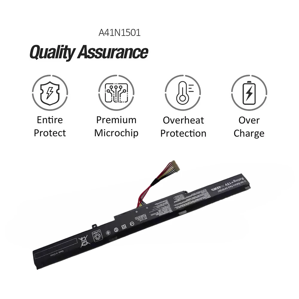 A41N1501 Laptop Battery 48Wh Replacement for ASUS ROG G752VW GL752VL GL752VW N752VW N552V N552VX N752V Series A41LK9H L41LK2H