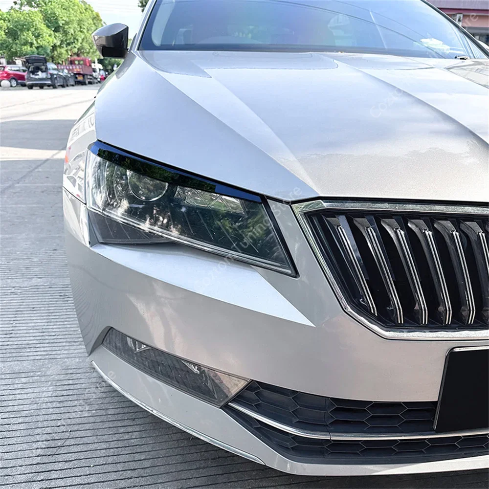 For Skoda Superb III 3V3 3V5 Gloss Evil Eyebrow Eyelids Superb B8 TSI TDI 2015-2019 PRE-Lci Body Kit Headlight 3D Stickers