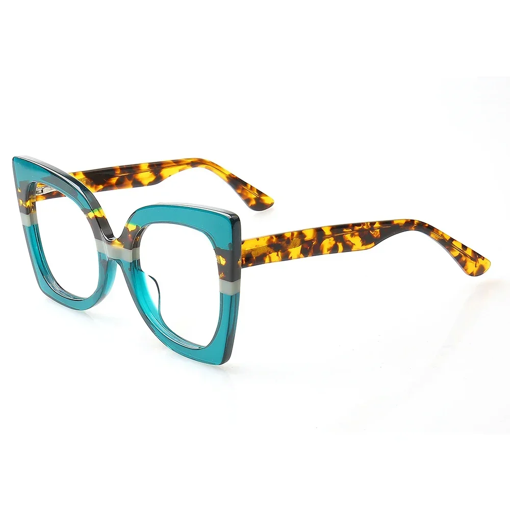 Women's Oversize Cat Eye Prescription Glasses Frames Butterfly Optical Eyewear Funky Tortoise Spectacles