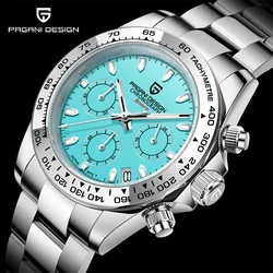 PAGANI DESIGN popular stainless steel bezel men's quartz watch luxury sapphire glass chronograph VK63 men's Reloj Hombre watch