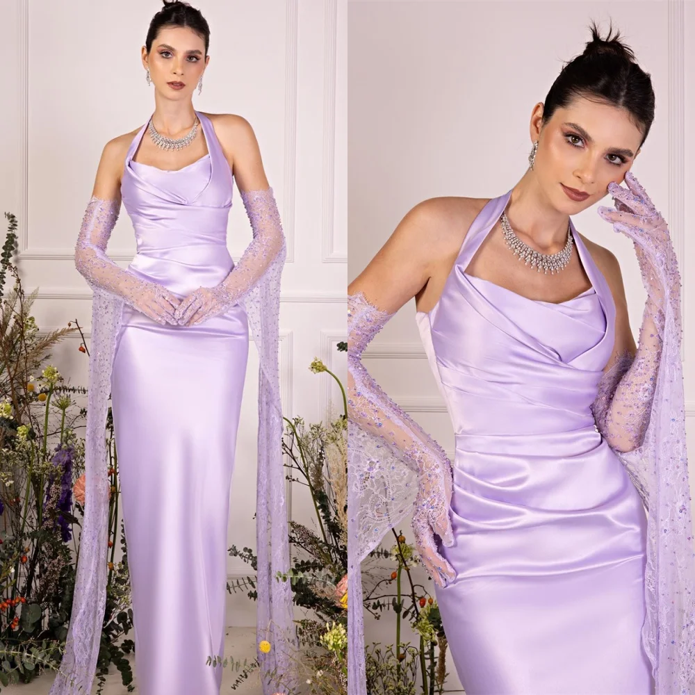 

Роскошные фиолетовые атласные вечерние платья по индивидуальному заказу, модные платья с лямкой на молнии сзади, платья для выпускного вечера, современные платья для особых случаев