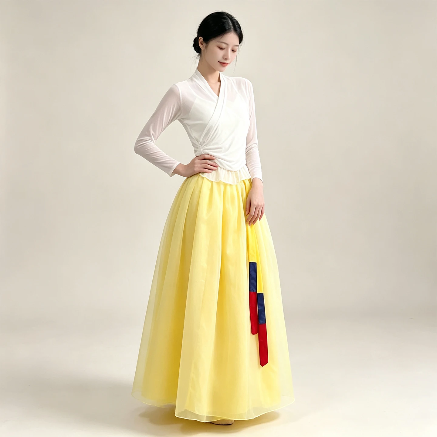 Classical Dance Costume Women's Practice Uniform Top with Large Skirt Elegant Adult Art Exam Performance Outfit Korean Ethnicity