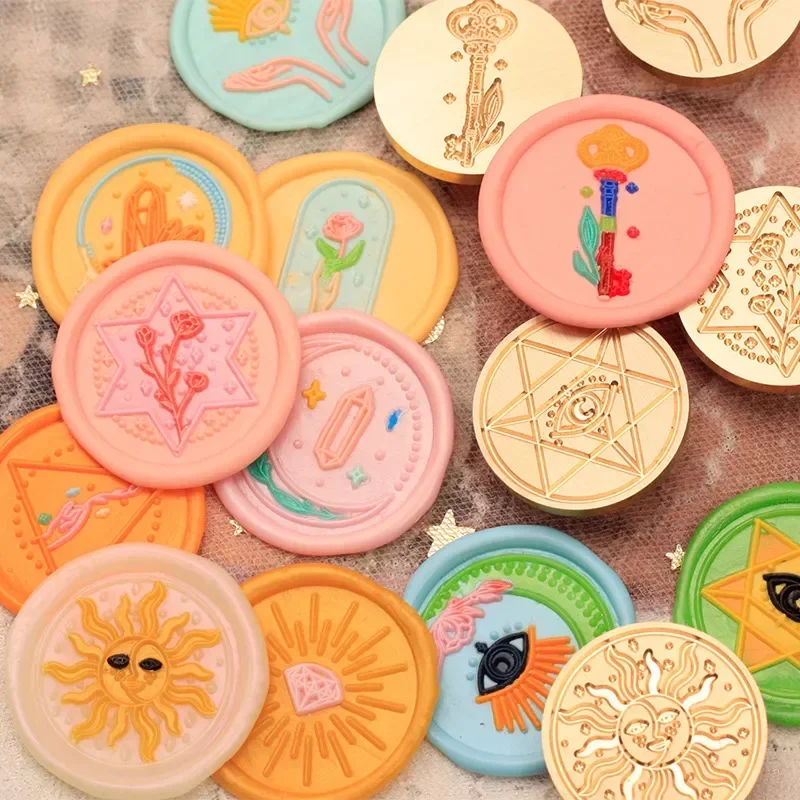 

Flowers Butterfly Wax Sealing Stamps Snake Circular Brass Stamp Head DIY Card Making Envelopes Wedding Invitations Scrapbooking