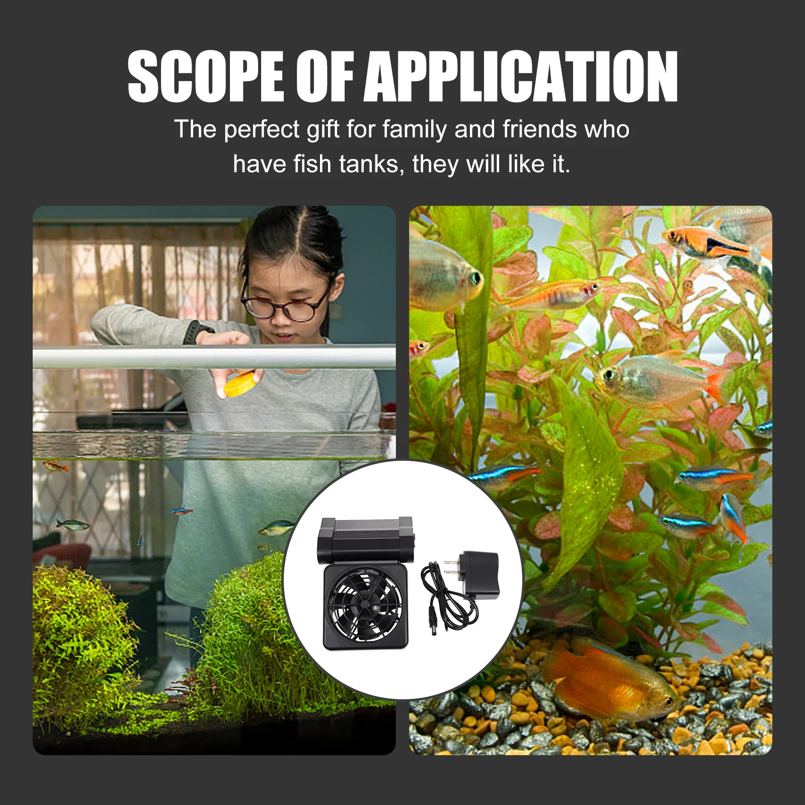 

Mini Fish Tank Cooling Fan Aquarium Ch0iller Adjustable Speed Air Pump Water Cooler Heater Aluminum Alloy Pet Supplies