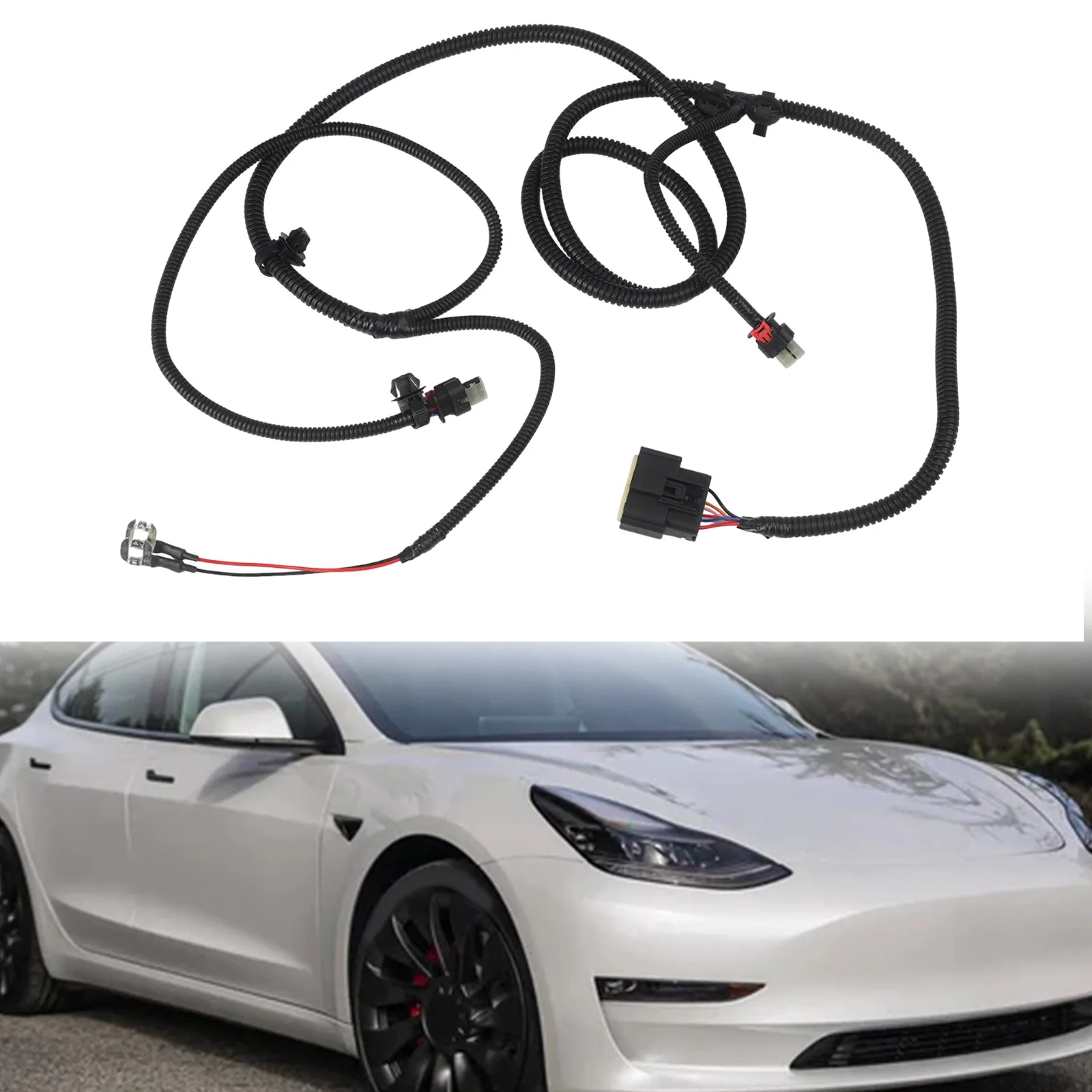 Car Reversing Sensor Harness Auto Black Reversing Sensor Connector Non-Deformed Structure Wear-Resistant Design