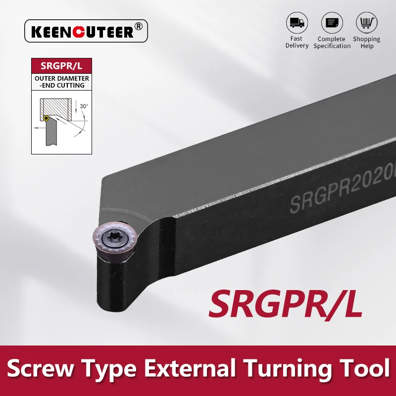 SRGPR1616 SRGPR2020 SRGPR2525 SRGPL2020 SRGPL2525 herramienta de torneado externo SRGPR SRGPL soporte de barra de torno CNC cortador