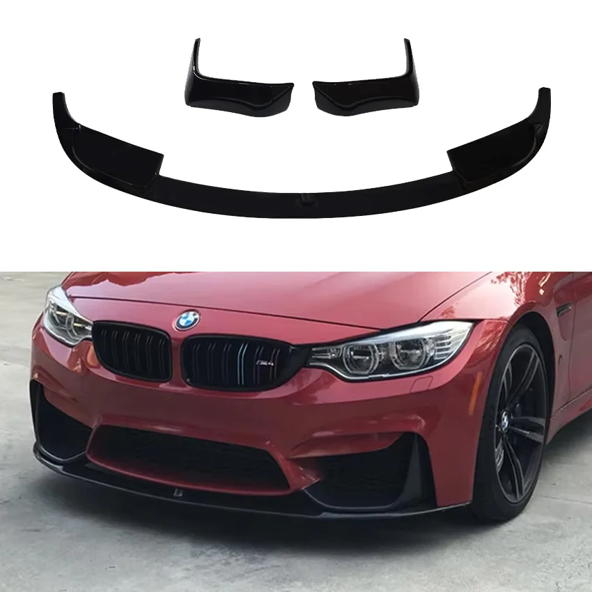 

4Pcs 2012 To 2018 For BMW 3 Series F30 Look M3 Style Car Front Lip Bumper Diffuser Splitter Body Kit Glossy Black Carbon Look