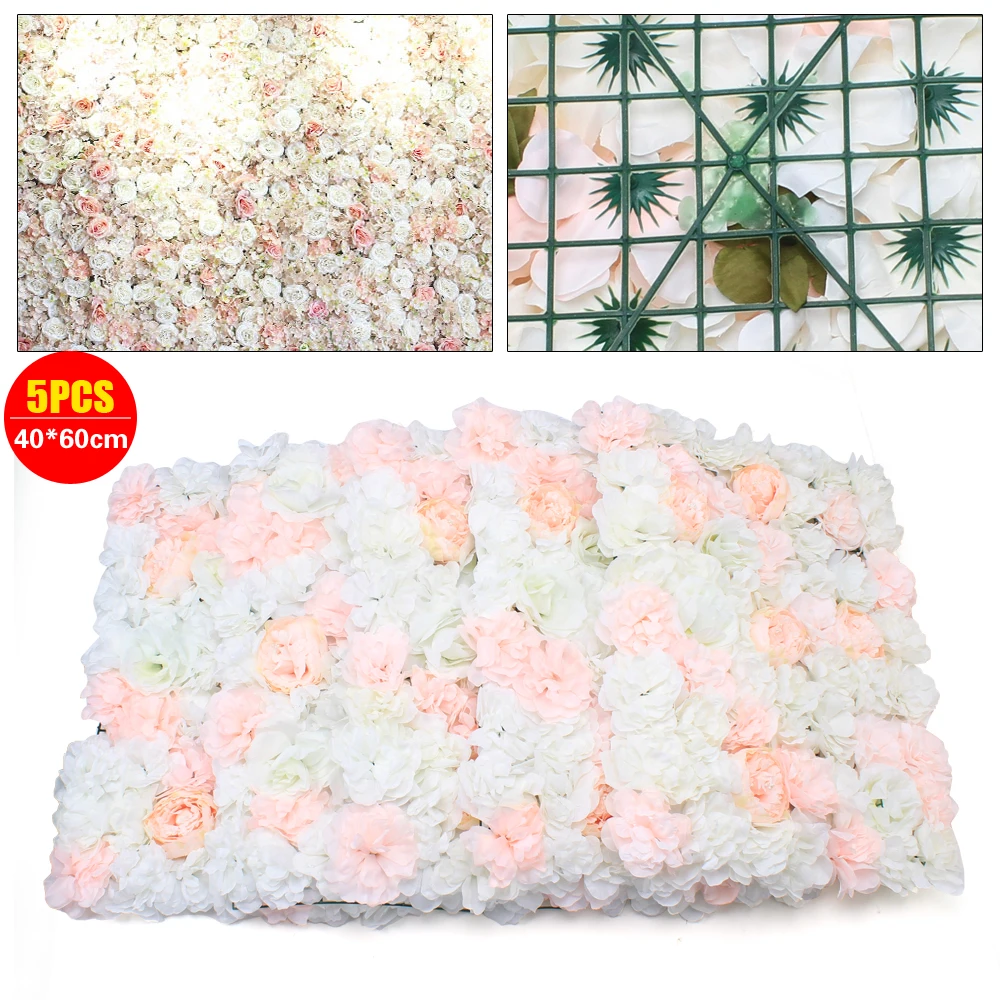 5Pcs 60x40cm Artificial Flower - đánh giá và giá Flower Wall Panel