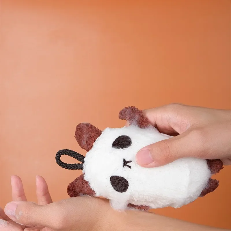 Cute Baby Bath Brushes Cartoon Bear Shower Sponge for Kids Children Adults Cleaning Towel Soft Bath Brush Sponge Body Scrubber