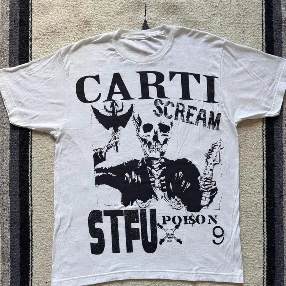 2025 Playboi Carti Scream Skull Concert Short sleeved T-shirt TX1527