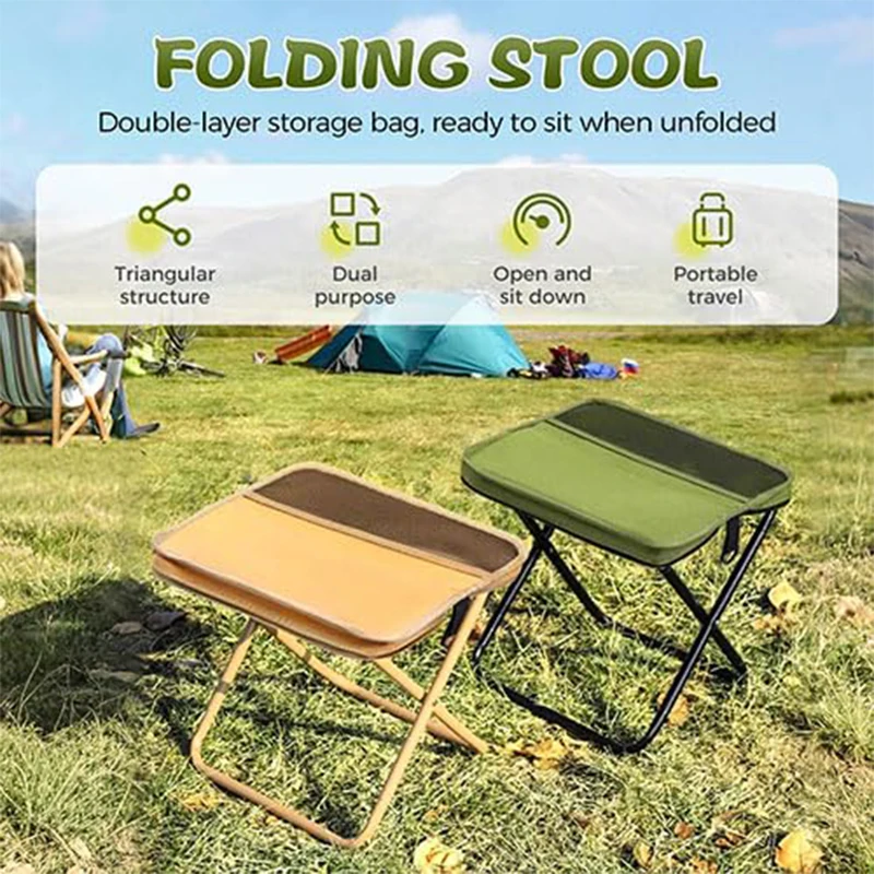 

Portable Foldable Outdoor Backpack Stool, Outdoor Chair With Storage Bag, Lightweight Folding Seat Suitable For Camping Fishing.