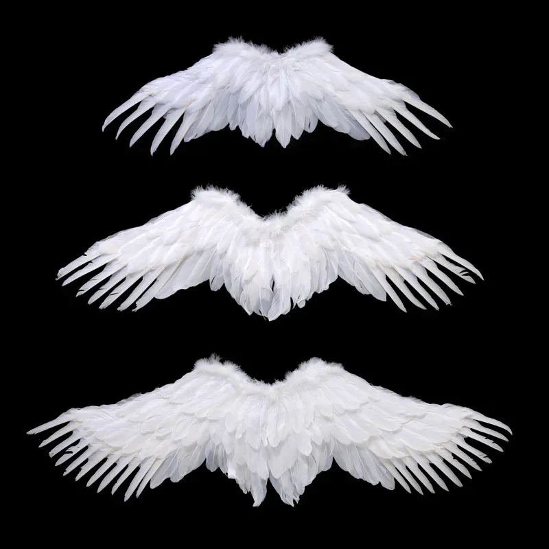 Kids Child Adult Black White Swallow Feather Angel Wing  Show  Props Wedding Birthday Party  Christmas Halloween Costume Cosplay