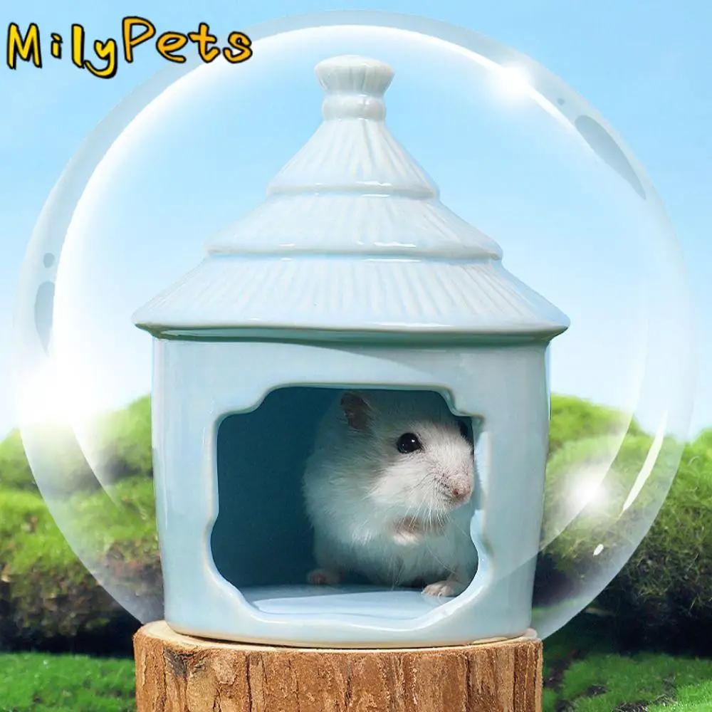 

Pet Supplies Ceramic Hamster Nest Cooling Cute Pet Shelter Creative Cartoon Pet Hiding House Hedgehogs