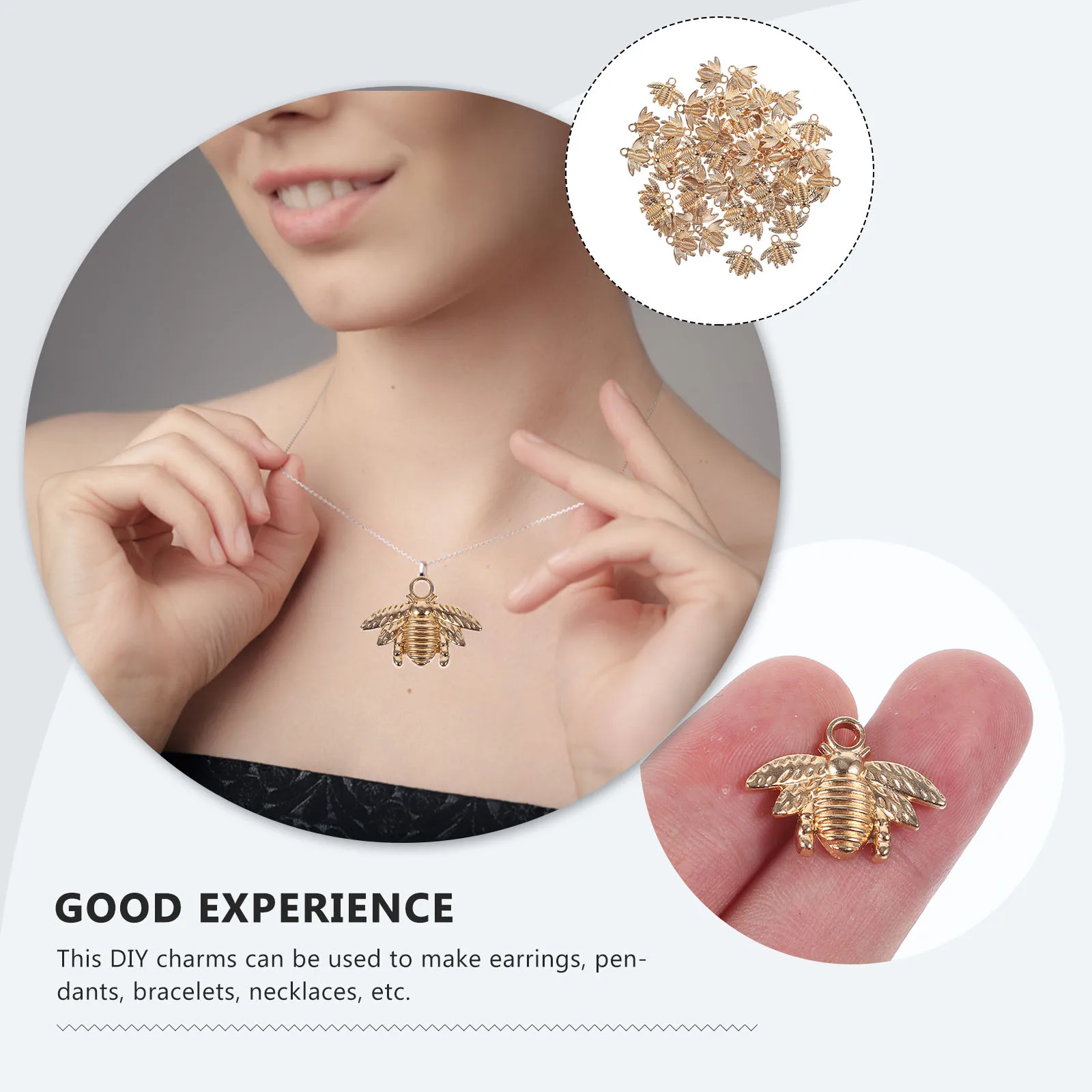 

50pcs Pendant Zinc Alloy Gold DIY Jewelry Making Charms Earrings Necklace Bracelet Accessories Craft Supplies bee