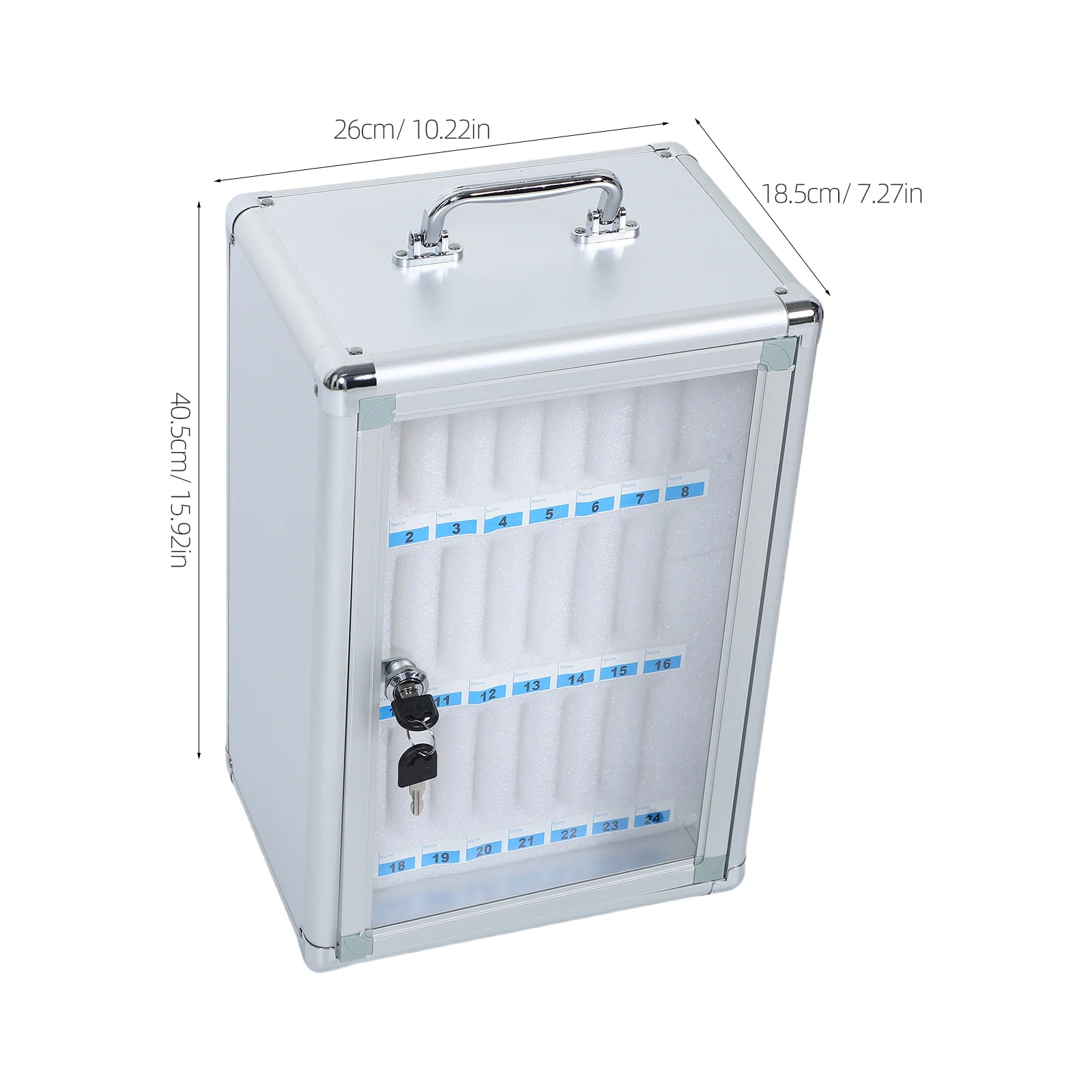 24 Slot Metal Phone Lock Box Cabinet Secure Storage for Classroom Office Desktop Use Portable Cell Phone Storage Rack