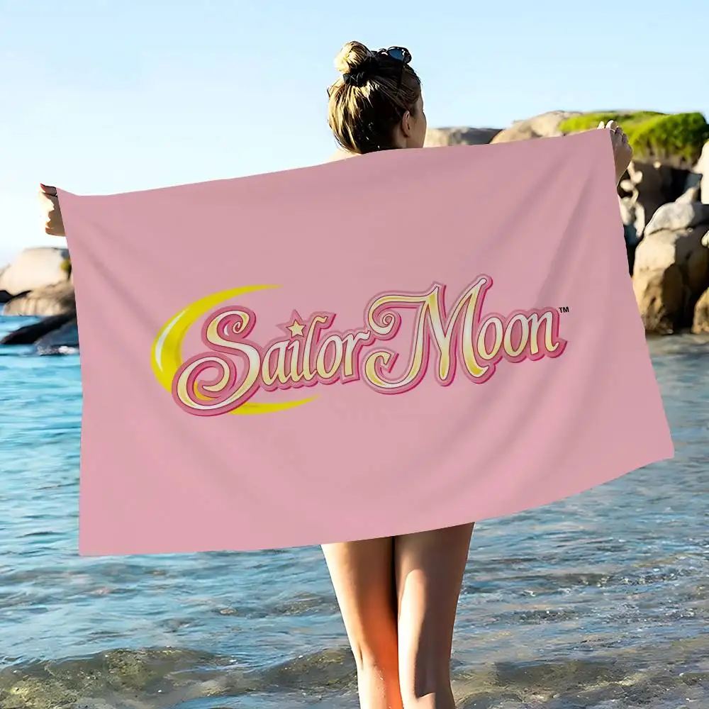 S-Sailores Cute Girl Moon Beach Towel Colorful Bath Towels for Microfiber Quick Dry Custom Sand Free Beach Yoga Spa Gym Pool