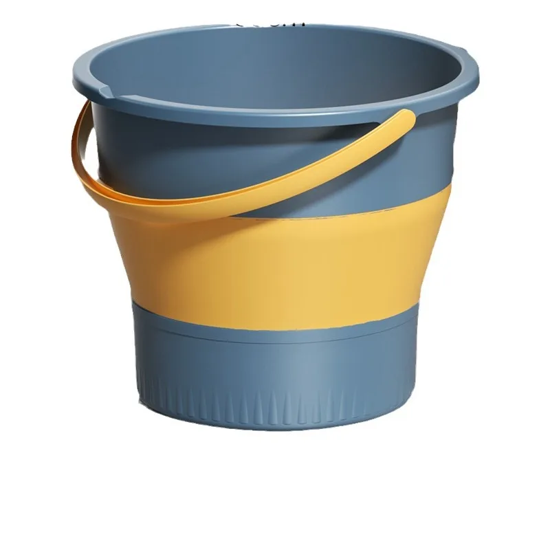 

5/7/10L Folding Portable Bucket with Cover Car Wash Fishing Bathroom Tool Silicone Bucket Outdoor Camping Household Supplies