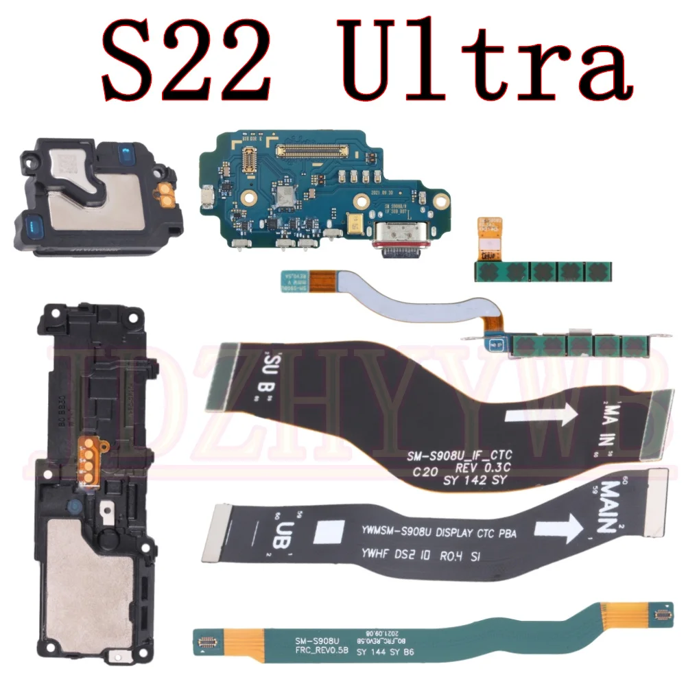 Lade Port Antenne Bord MMW Modul Für Samsung S22 Ultra S22Ultra 5G Hörer Lautsprecher LCD Signal Motherboard Flex kabel