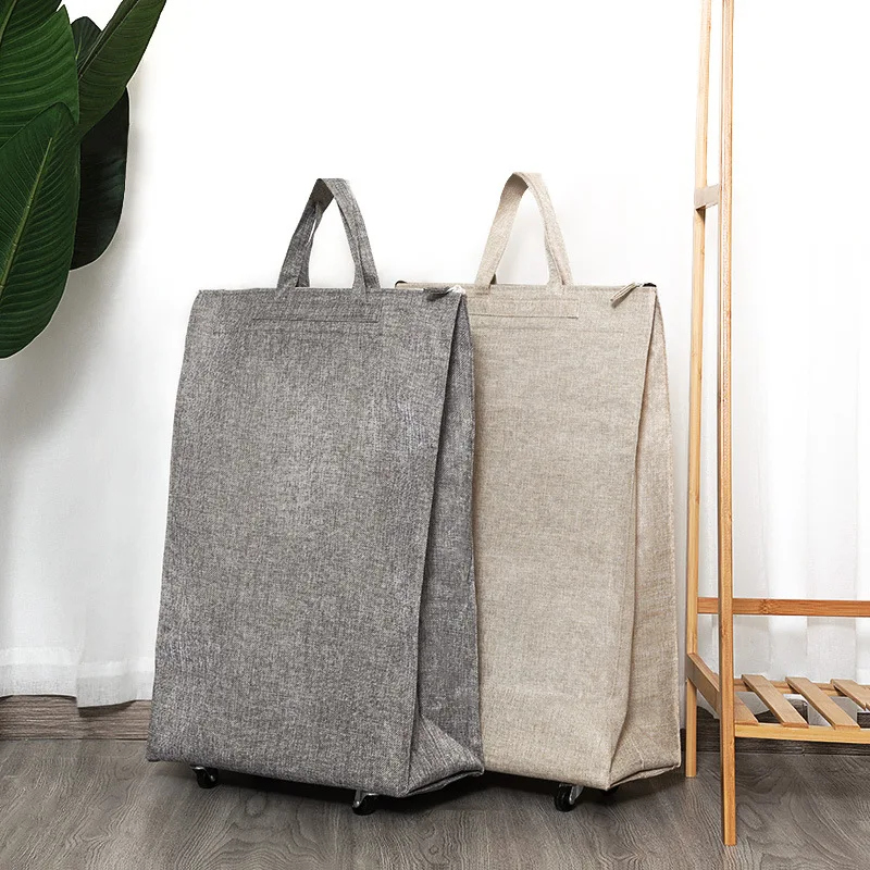 

New PSL Thickened Cotton Linen Luggage Bag Travel Suitcase with Wheels Large Capacity Handbag Storage Bag for Business Trip