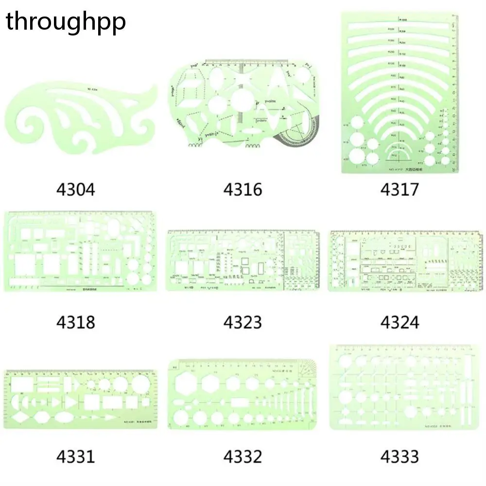 

Multi Shaped Plastic Circles Geometric Template Ruler Stencil Measuring Tool Office Supplies