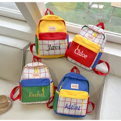 Personalized Kindergarten Backpack, Fashionable Boys And Girls Patchwork Color Backpack, Large Capacity Handbag,Leisure Backpack