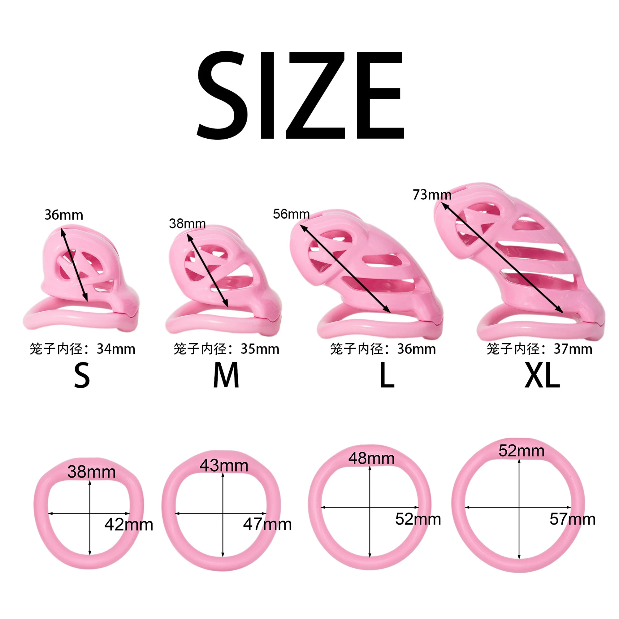 High quality Chastity Lock Cock Cage 3D Invisible Lock with 4 Arc Ring Testicle Chastity Belt BDSM Toy Hentai Bondage Sex ToyS - view 3