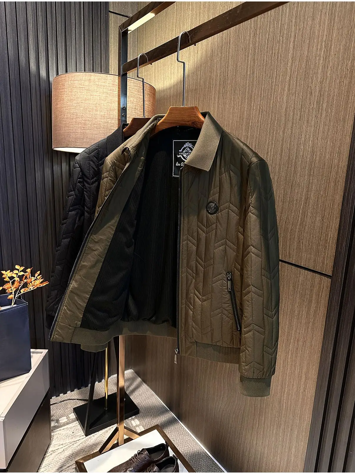 

Thiened Cotton Collared Jaet Men's Simple Color Faion Urban Sle Autumn Winter New Arrival Outerwear