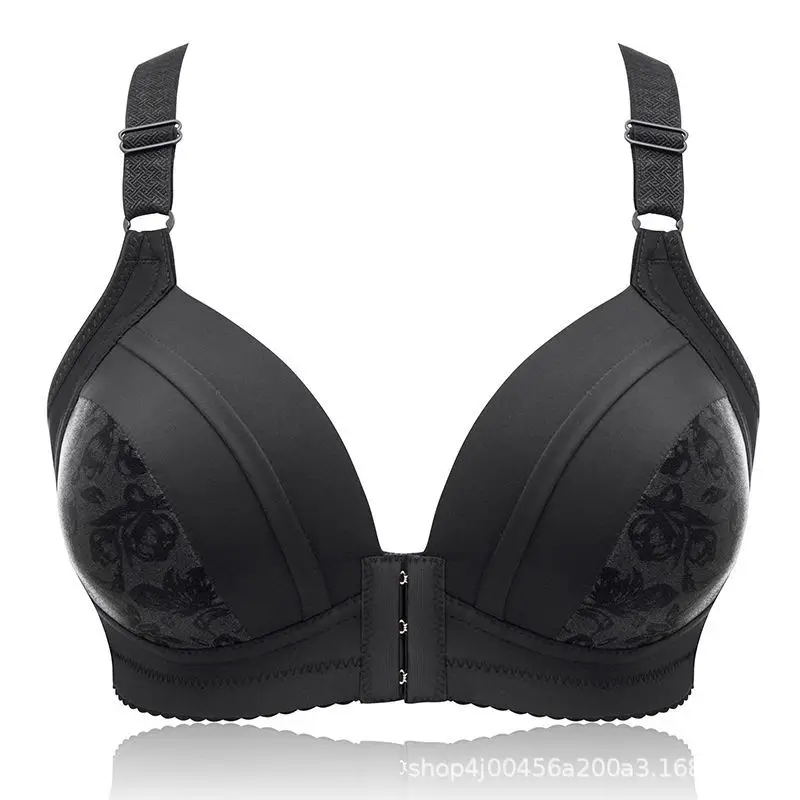 Shiny Patterned Lady Brassiere Wire-free Thin Woman's Front-closure Nursing Bra Postpartum Triangle Plus-size Girl Gathering Bra