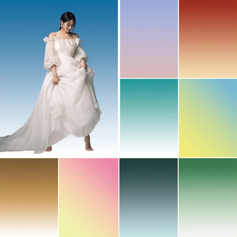 

Gradient Color Backdrop Abstract Solid Color Children Adult Birthday Wedding Portrait Photography Background Decor Photo Studio