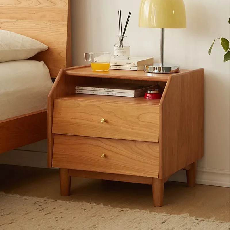 

Solid wood rock slab bedside table Modern simple household locker Small apartment