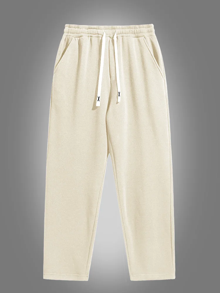 メンズ無地ストレートレッグジョギングパンツ、ランニング、ジム、アウトドアなどのカジュアルスポーツに最適