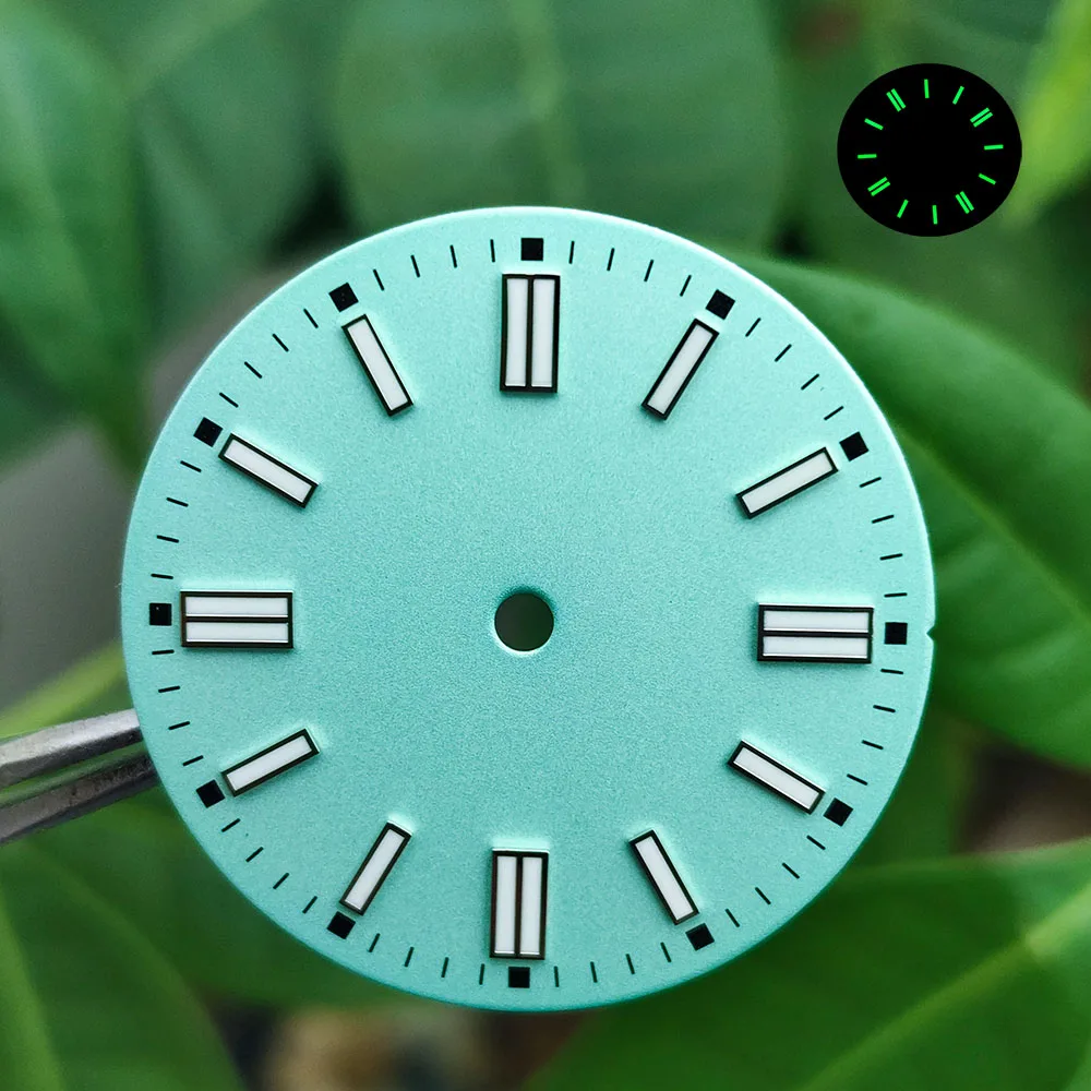 High quality custom dial NH35 Dial NH36 dial 28.5mm green luminous for NH35/NH36 movement watch accessories