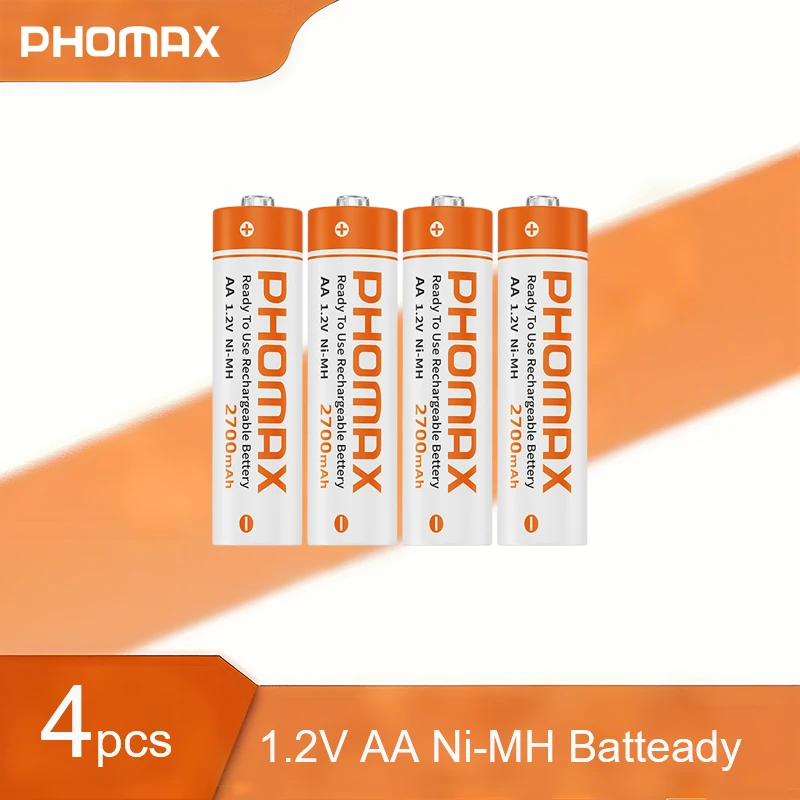 

PHOMAX Nimh Rechargeable Batteries AA 2700mah 1.2v Nimh Aa Battery 4-24pcs AA Lamp Battery for Toys Alarm Clock