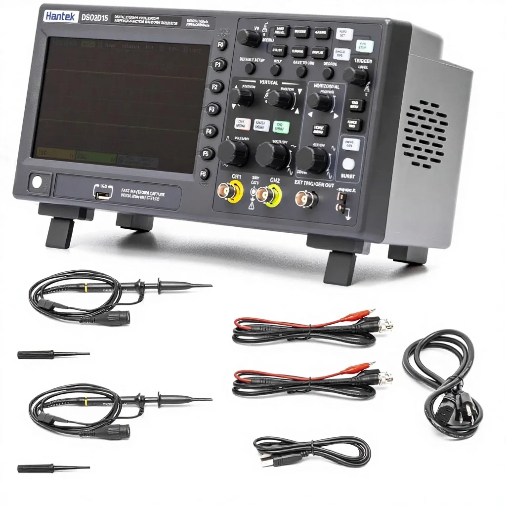 

Digital Storage Oscilloscope 2+1CH 150MHz Bandwidth Desktop with 25MHz Arbitrary Waveform Generator