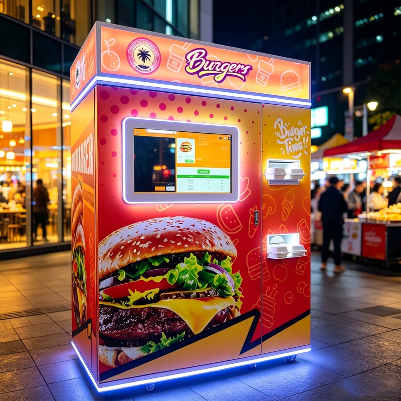 Outdoor Street 24 Hours Burger Vending Machine Self‑service Fast Food Dispenser Customized