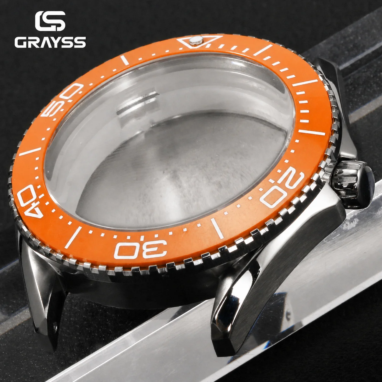 Fit Seamaster 600 NH35 NH36 Watch Case Stainless Steel Diver Case with Ceramic Bezel and Sapphire Domed Crystal 120 Click Circle