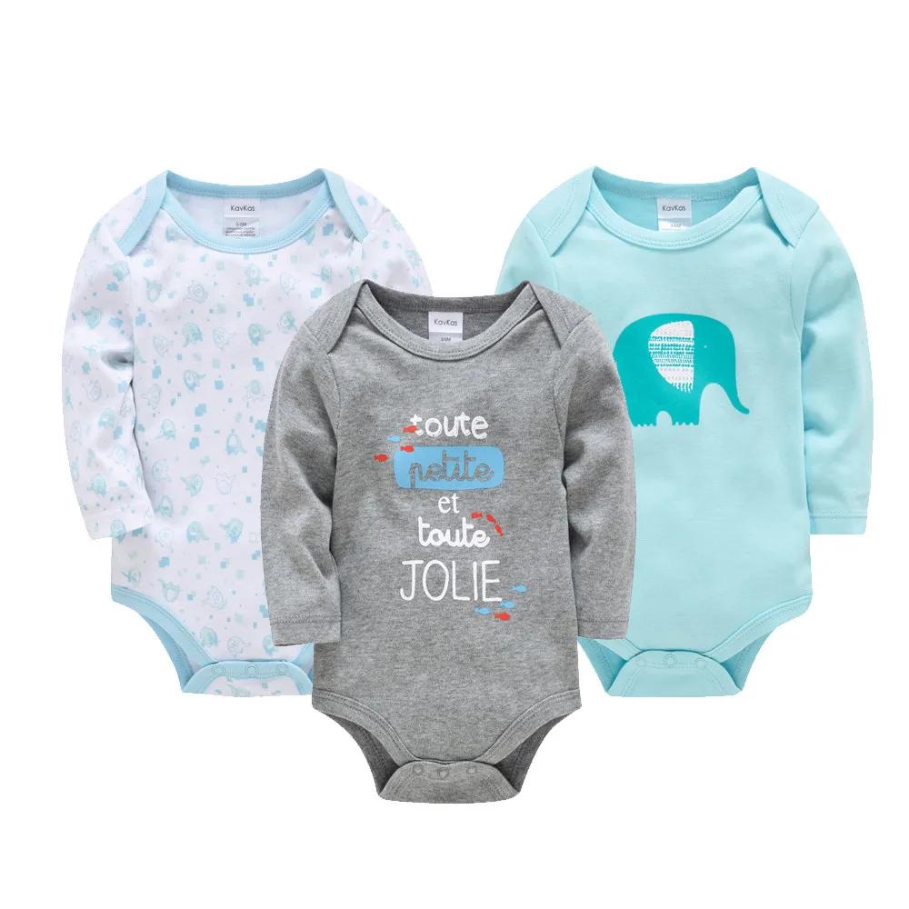 2025 3 Pcs/lot Baby Boy Clothes 100% Cotton Long Sleeve 0-24 Months Cartoon Design O-Neck Newborn Costume