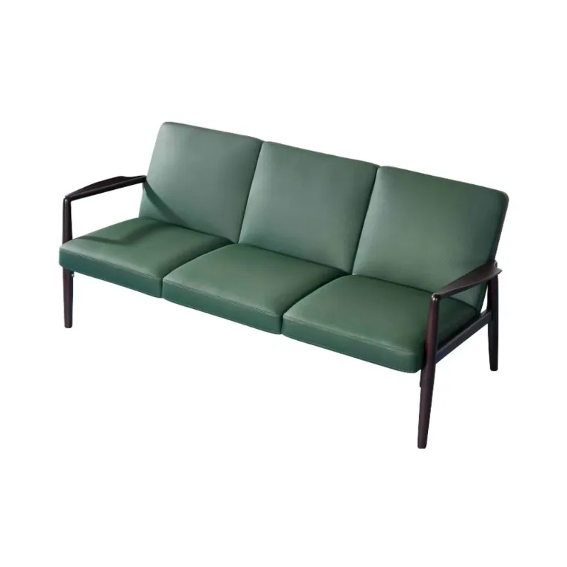 

Green three-seater wooden sofa, living room sofa bed set, sponge filled, durable and environmentally friendly