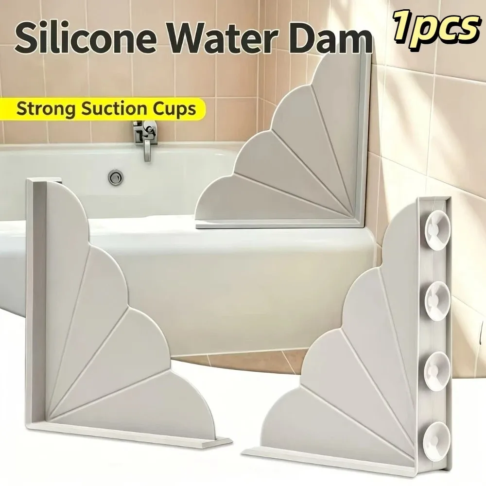 1Pcs Cloud Shape Silicone Corner Water Guard Solid Color Double Suction Cup Bathtub Splash Guard Silicone Waterproof
