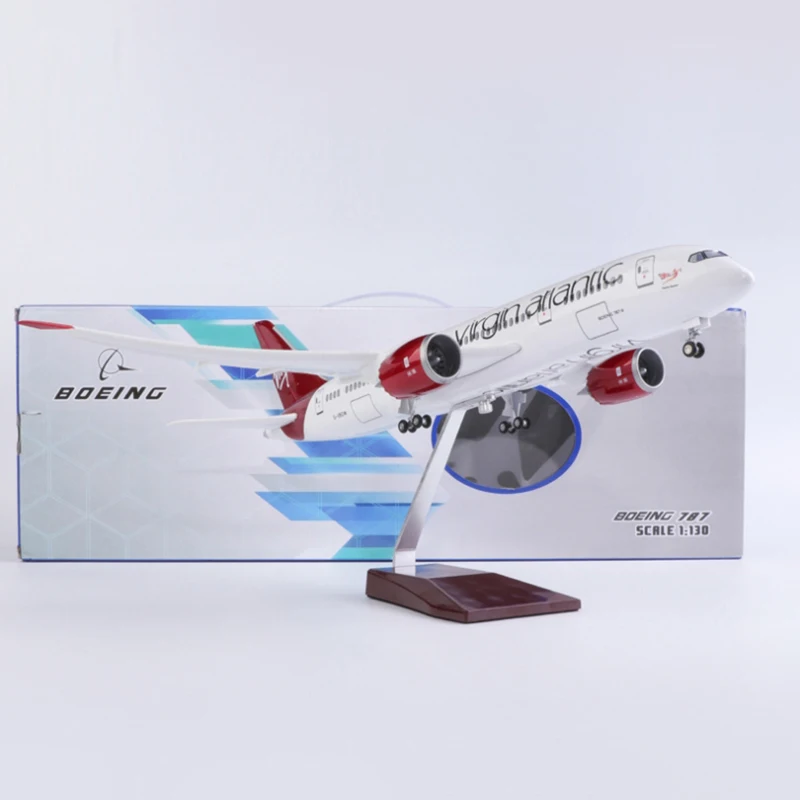 47CM Virgin Atlantic Airline Airplane Model Toy 787 B787 Dreamliner Aircraft 1/130 Plastic Resin Replica Plane Model Collection