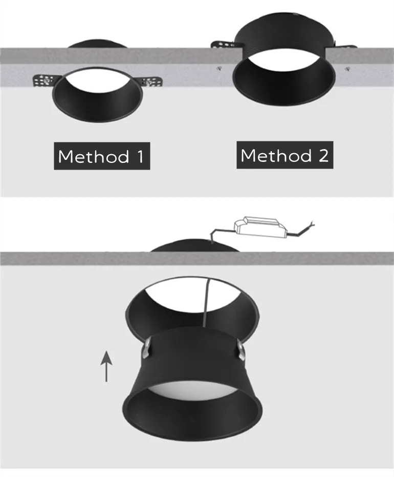 GU10 MR16 Embedded Borderless Lamp Holder Round Ceiling Downlight Led Spot Light Frame Fixture Socket Base Accessories