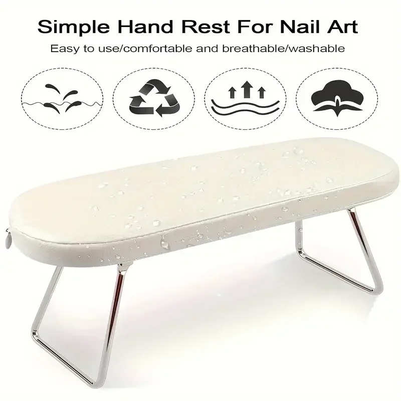 

1 foldable nail pillow - leather nail arm holder, professional nail salon accessory, comfortable and portable