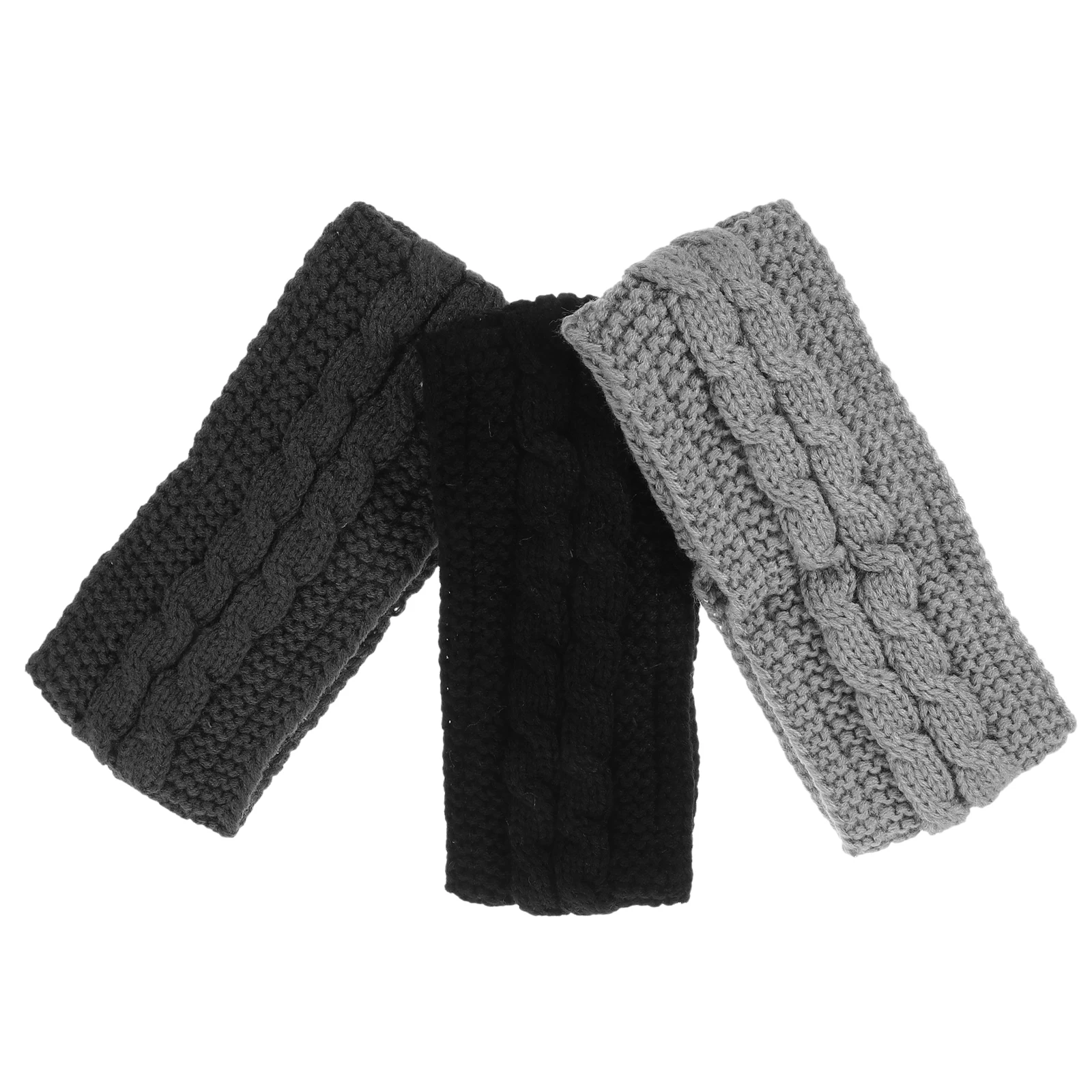 

3 pcs Warm Ear Warmer Headband for Women Winter Thick Knitted Headband Cozy Fleece Hair Band Outdoor Sports Use
