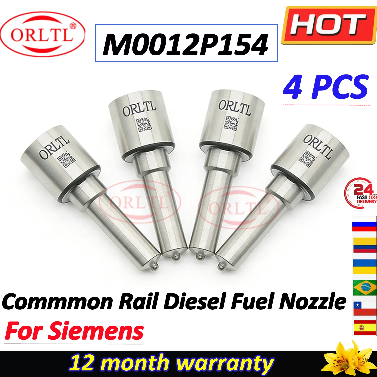 

4 PCS M0012P154 Diesel Injector Nozzle for Siemens Injector 36001726 3600172 50274V05 5WS40677 FA2C53252642 A2C59513556 16857