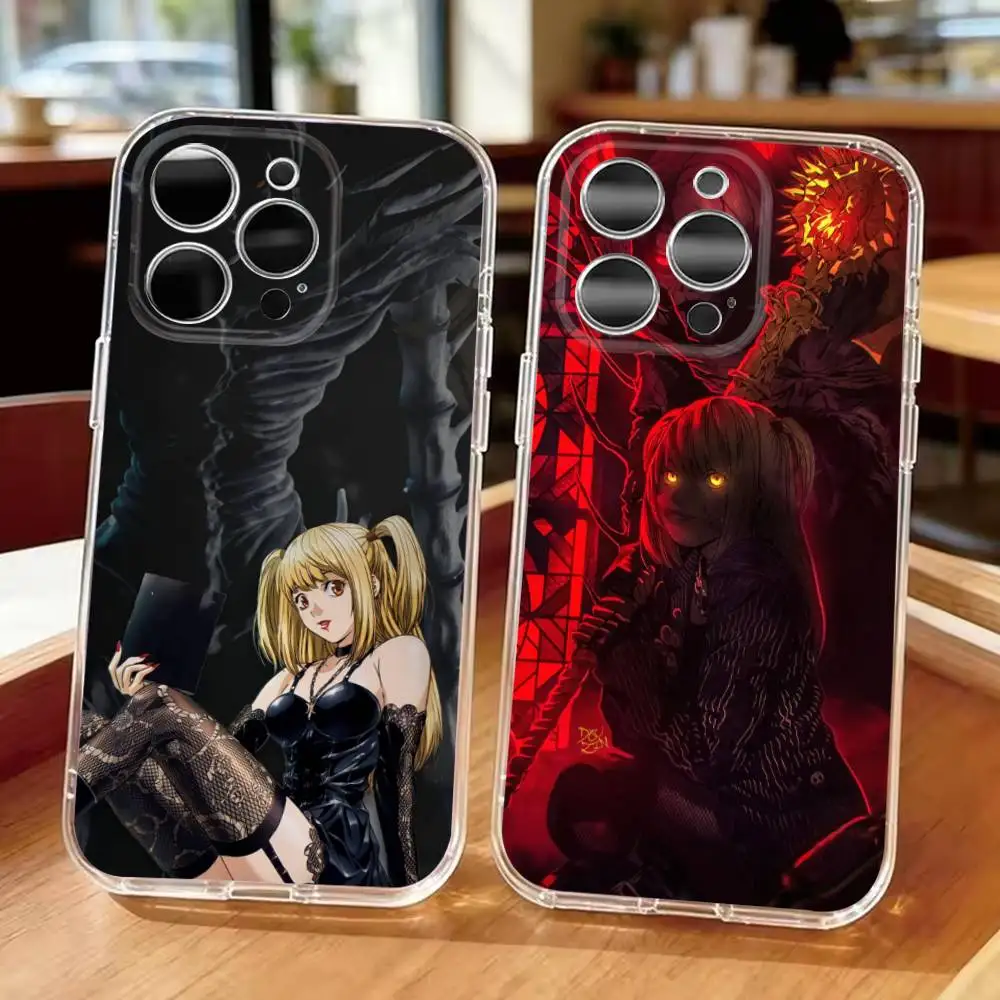 Anime DEATH NOTE Misa Phone Case For iPhone 17 16 15 14 13 12 11 Mini Pro Max Plus Transparent Cover