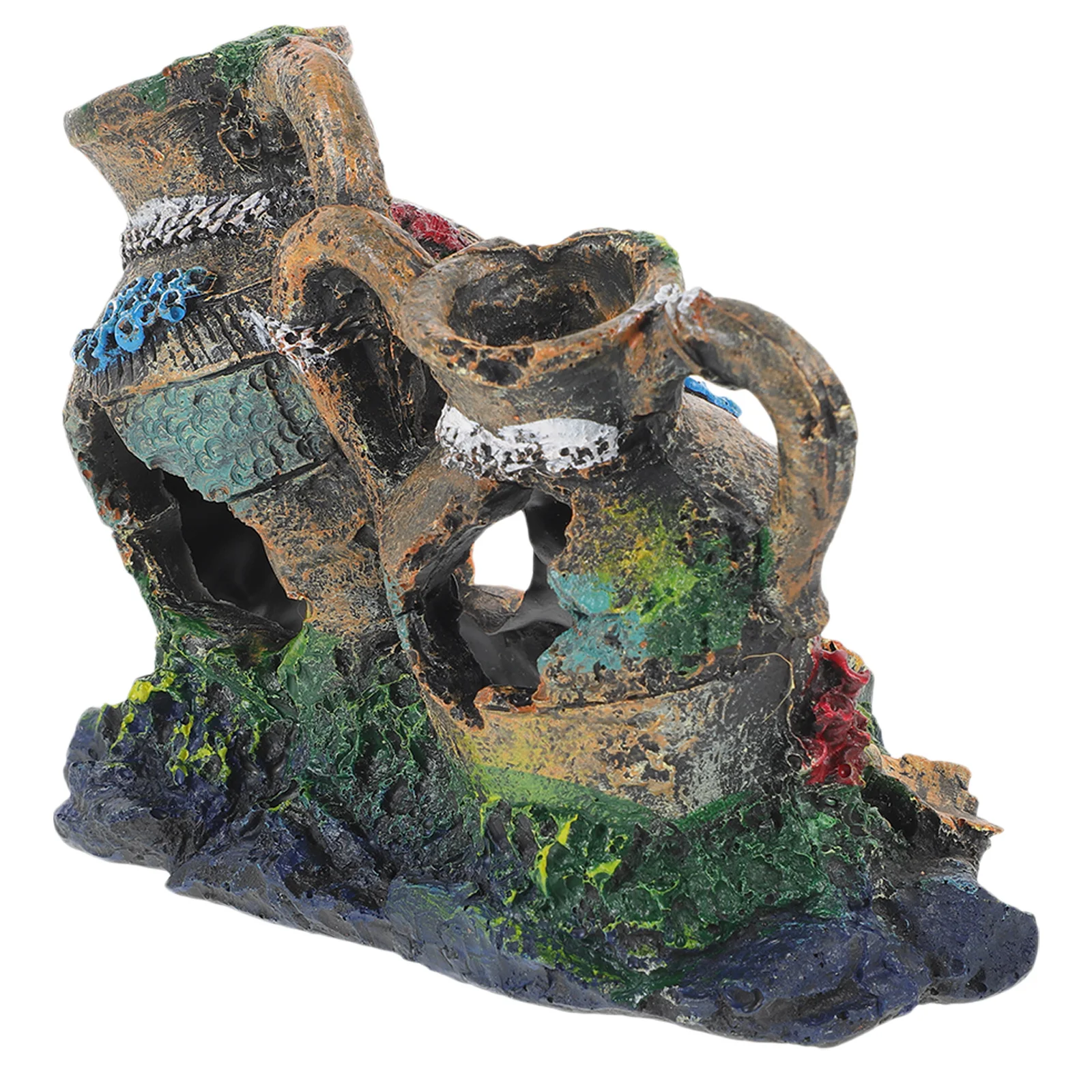 

Realistic Resin Barrel Decors Fish Tank Craft Underwater Decor Vivid Fish Accessories Safe Aquarium Cave Aquarium Broken Bucket