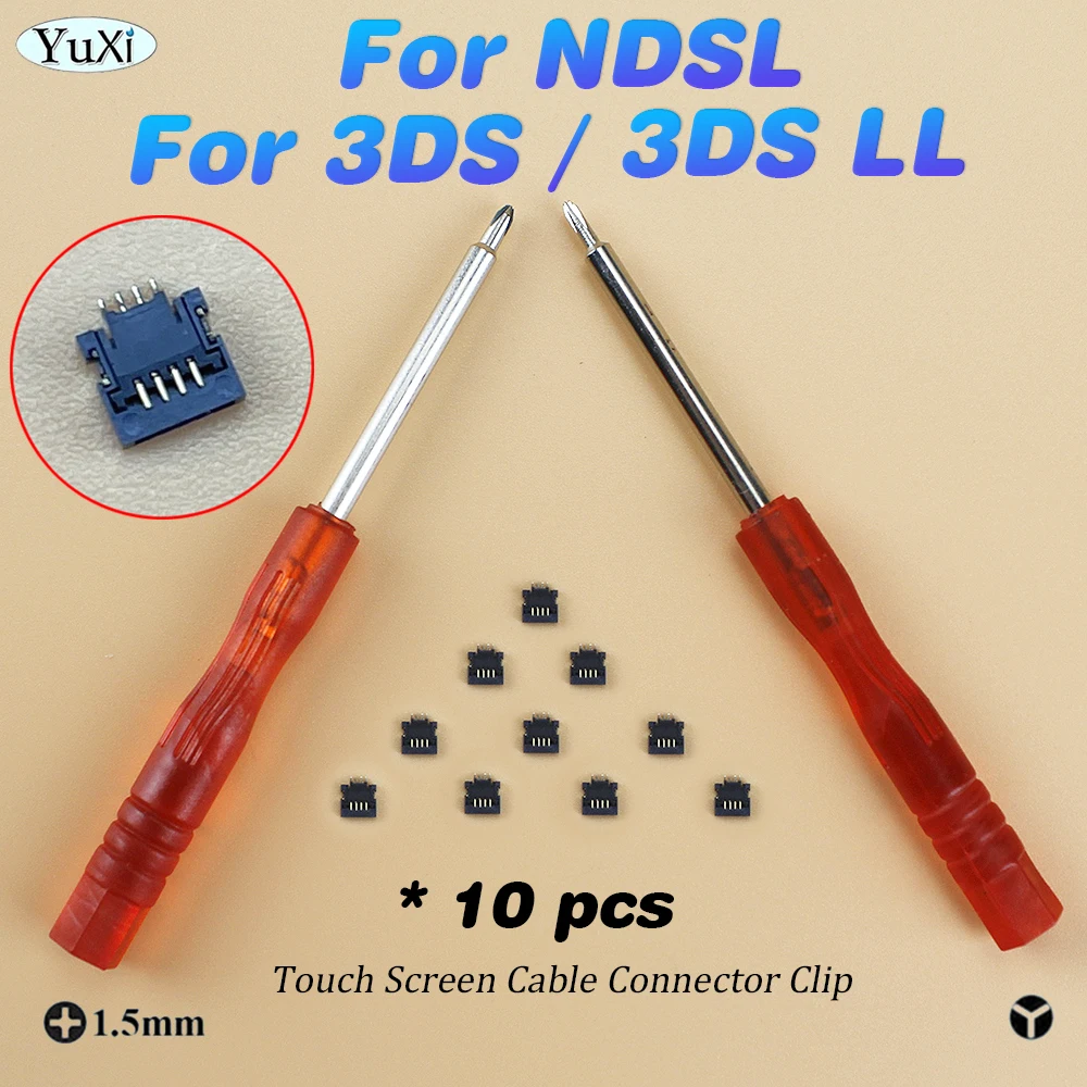 1 Set For NDSL Touch Screen Ribbon Port Socket For 3DS / 3DS LL 4 Pin Touch Screen Cable Connector Clip Repair Parts