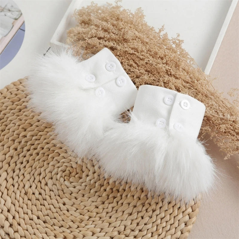 Plush Trim Cuffs Decorative Sleeves for Female Teens Detachable False Sleeves Cuff Extension Trendy Clothing Accessories