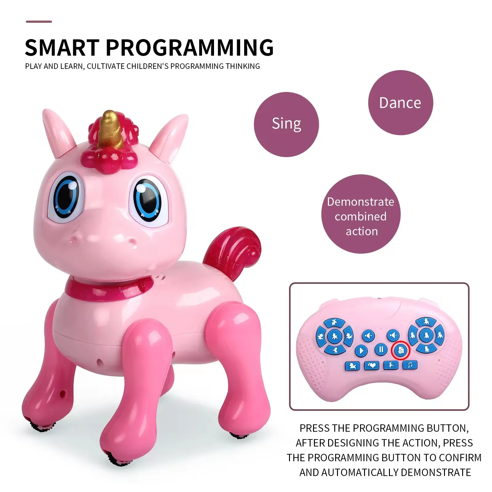 

Hot Sale Smart RC Robot Unicorn Education Toys Kids Gifts Intelligent Remote Control Robot Unicorn toys For Children Gifts