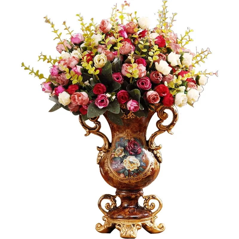 

European living room soft decoration American dining table TV cabinet entrance ornament flower arrangement countertop dried flow